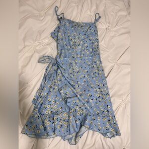 SHEIN Asymmetrical Blue Floral Dress